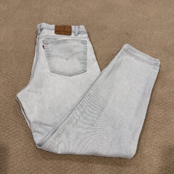 Levis Jean 550 XX Vintage USA Super Light Wash High Rise Relaxed Tapered W36 /38 - Picture 13 of 14